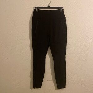 Athleta Black Headlands Hybrid Moto Tight Leggings Zio Ankle Size 6